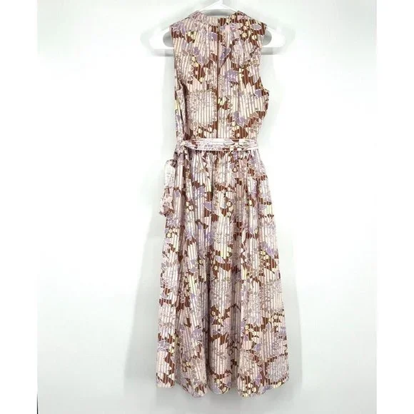 Kate Spade Dress Floral Print Exotic Bloom Burnout V Neck Sleeveless Midi - Picture 10 of 12